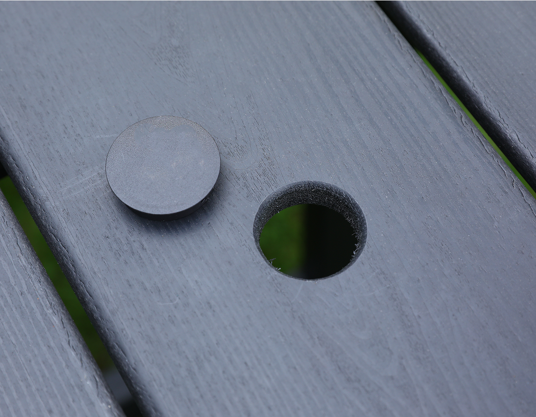 Masa de exterior dreptunghiulara HDPE gri