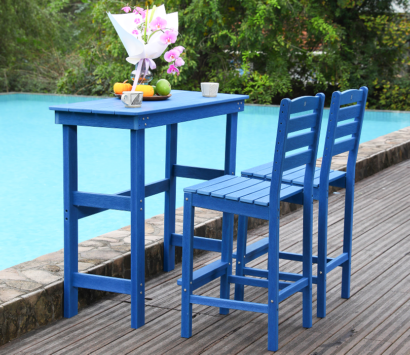 Set de sufragerie de bar social HDPE albastru vibrant