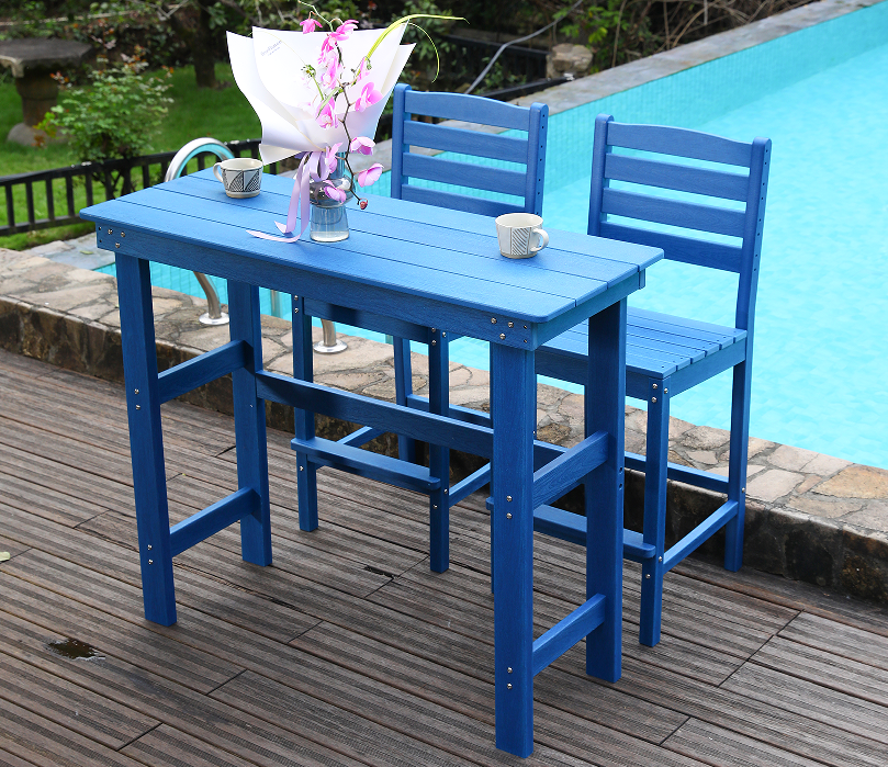 Set de sufragerie de bar social HDPE albastru vibrant