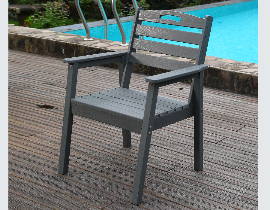Scaun de sufragerie HDPE, gri ardezie