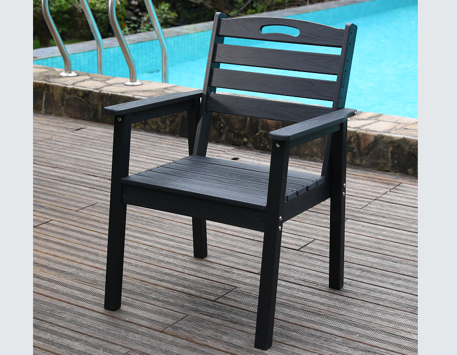 Scaun de sufragerie HDPE cu șipci negre