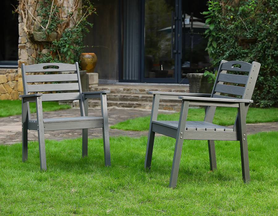 Scaun Adirondack Clasic X-Back HDPE, gri cărbune