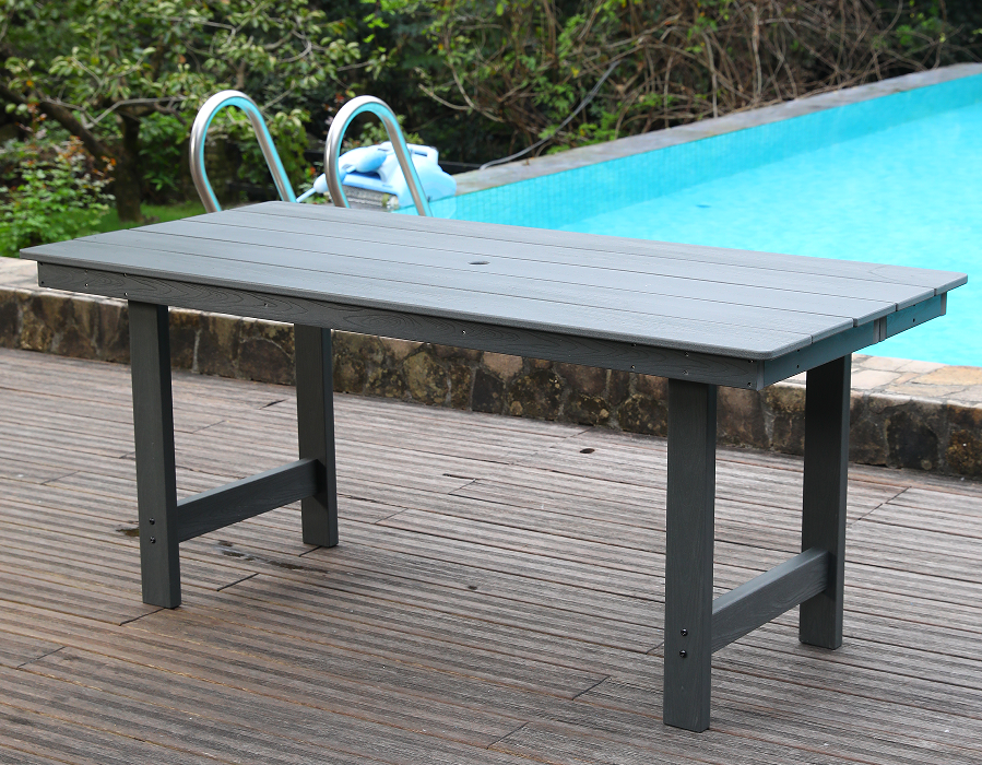 Masa de exterior dreptunghiulara HDPE gri