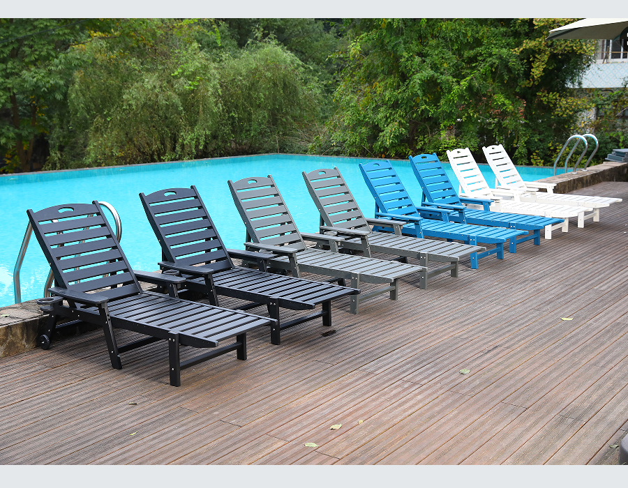 Set de lounge Adirondack înclinabil din HDPE, Storm Grey