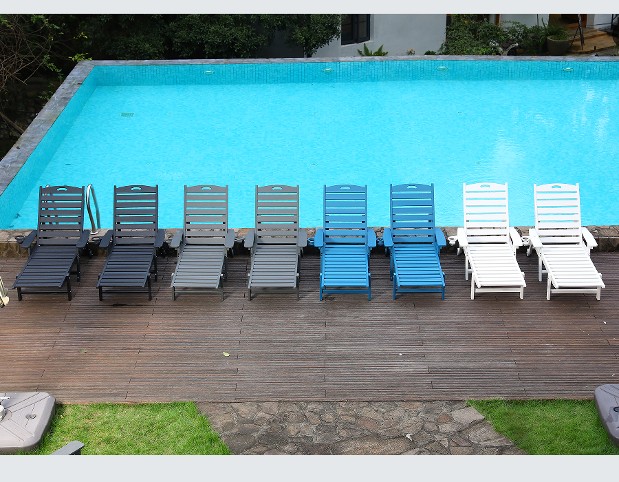 Set de lounge Adirondack înclinabil din HDPE, Storm Grey