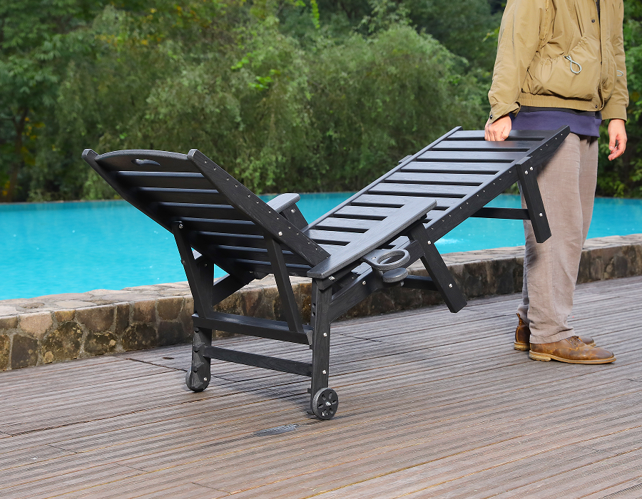 Set de lounge Adirondack înclinabil din HDPE, Storm Grey