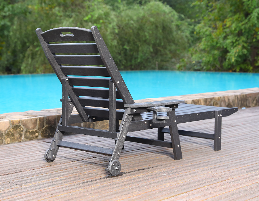 Set de lounge Adirondack înclinabil din HDPE, Storm Grey