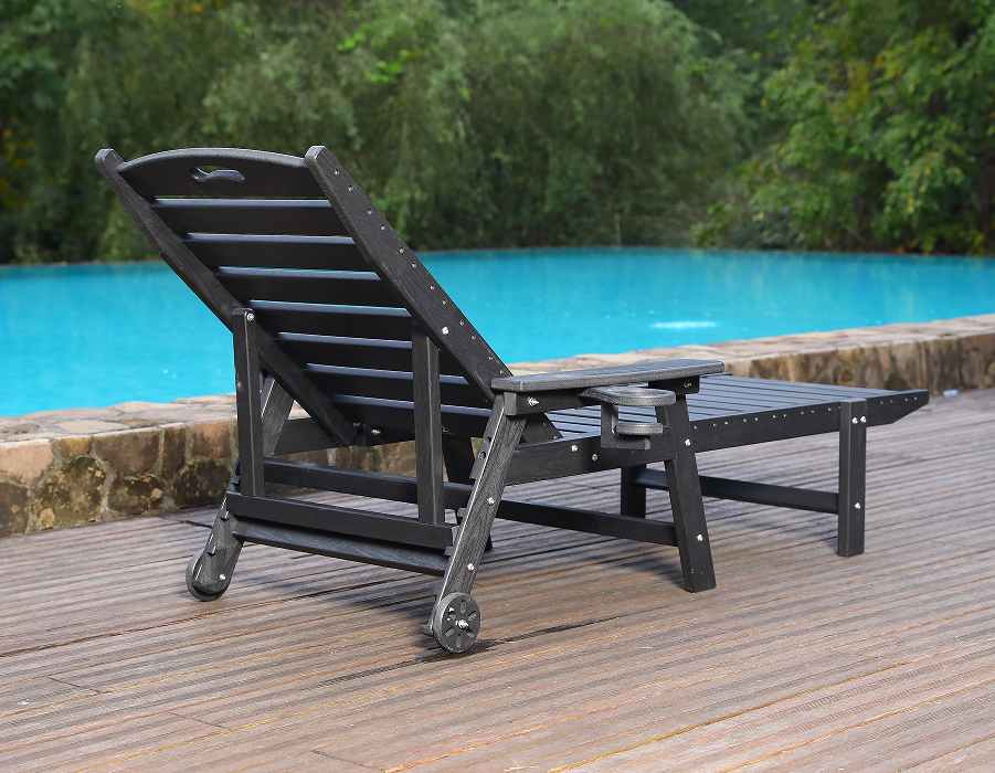 Set de lounge Adirondack înclinabil din HDPE, Storm Grey