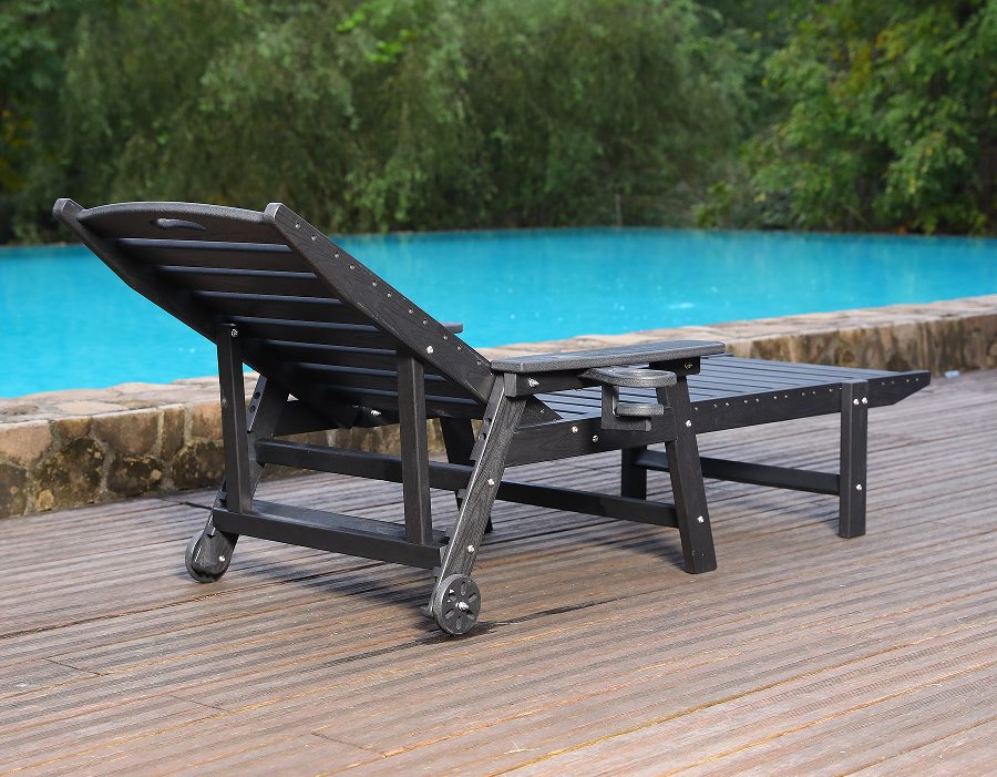 Set de lounge Adirondack înclinabil din HDPE, Storm Grey