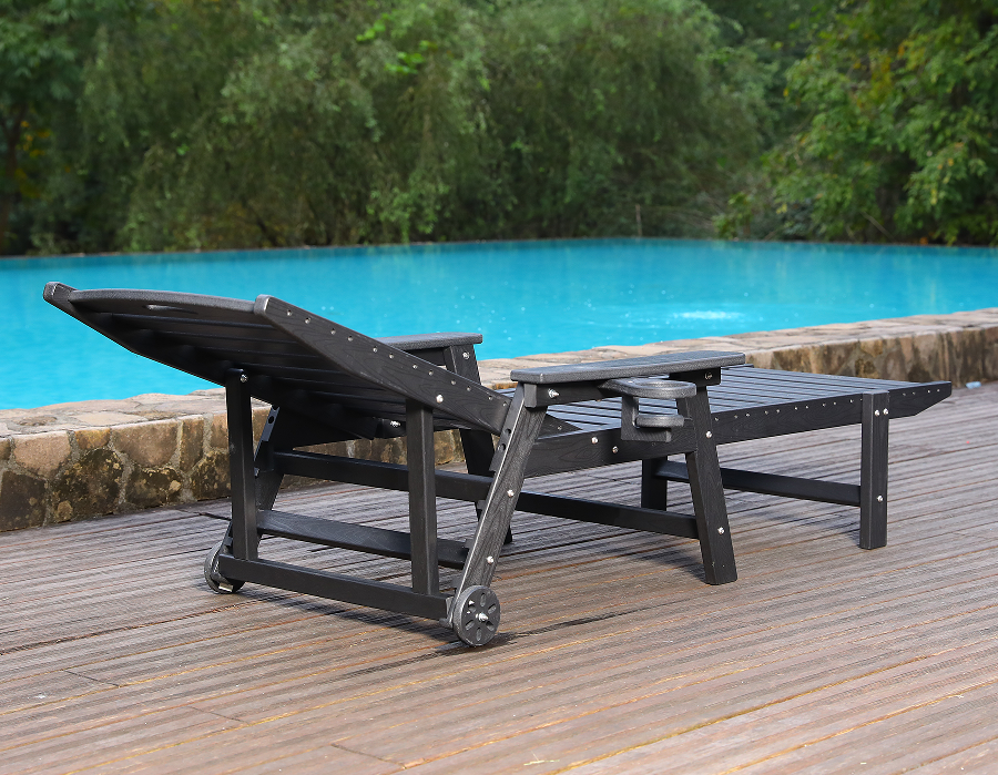Set de lounge Adirondack înclinabil din HDPE, Storm Grey