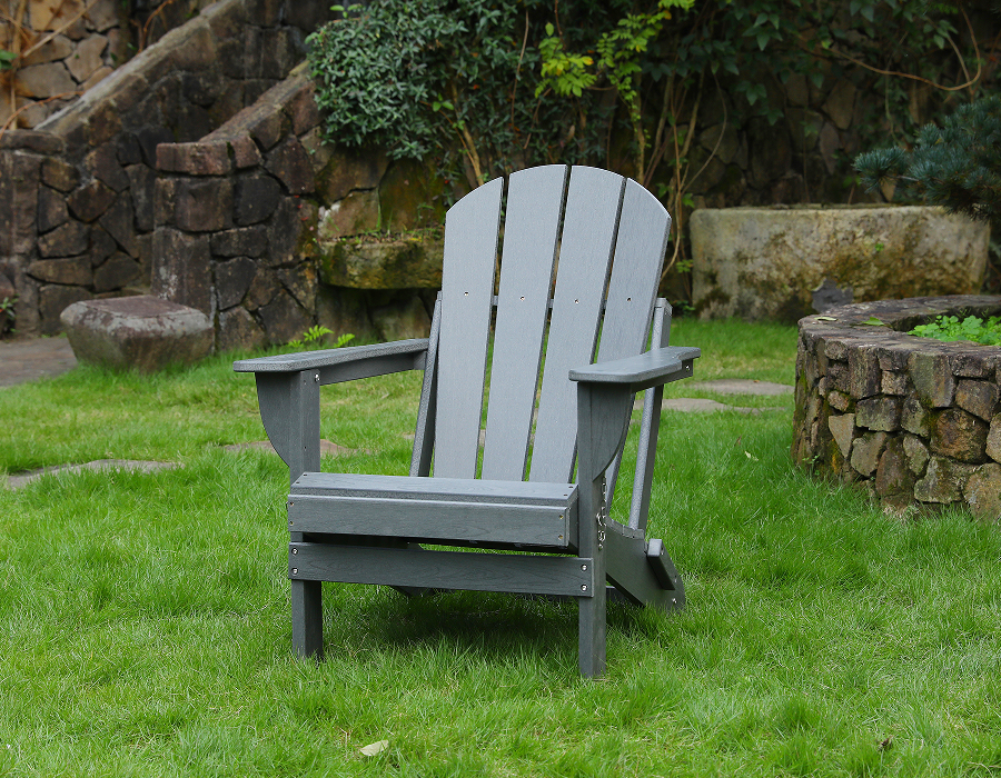 Scaun Adirondack Frog HDPE, gri Storm - pentru orice vreme