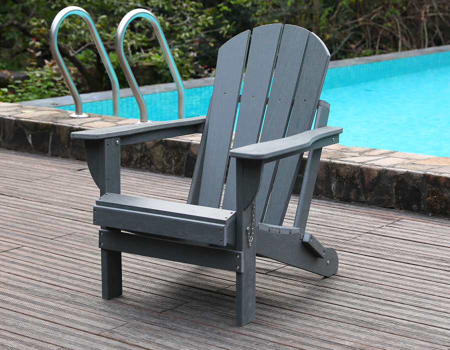 Scaun Adirondack Frog HDPE, gri Storm - pentru orice vreme