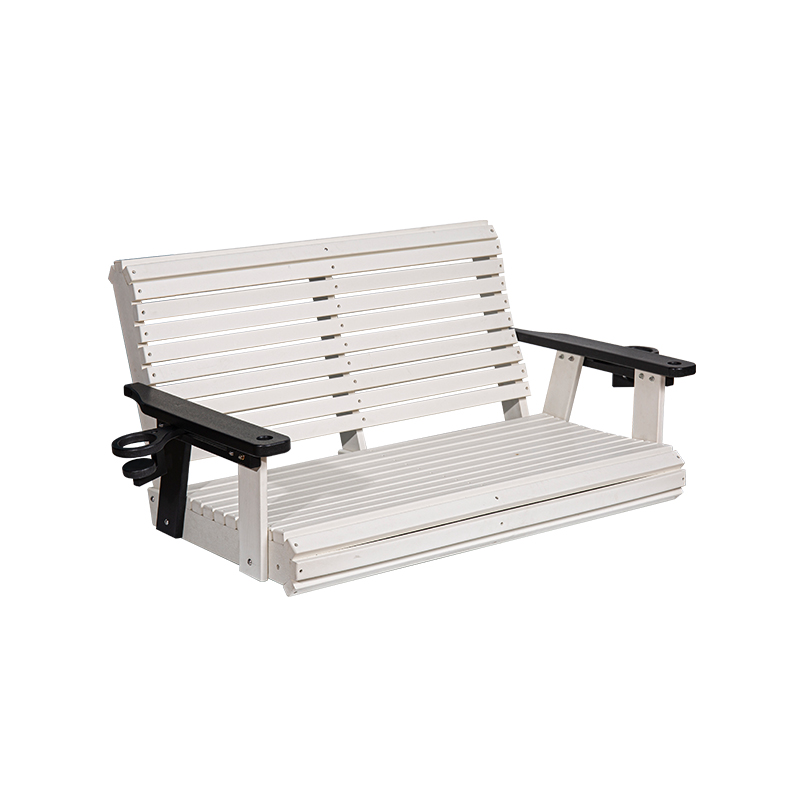 Bancă leagăn de exterior HDPE alb