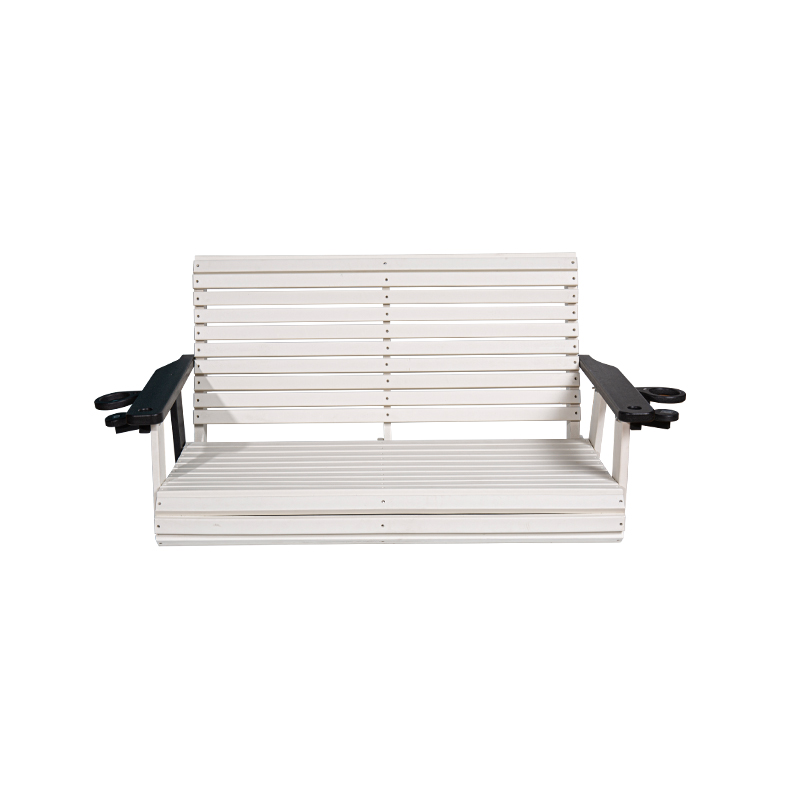 Bancă leagăn de exterior HDPE alb