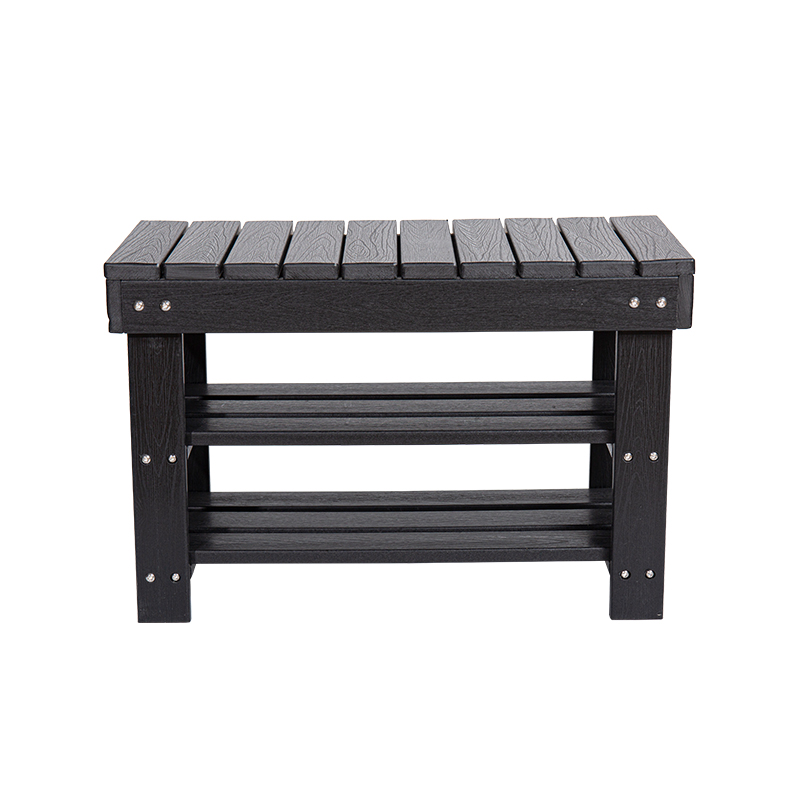 Masă lungă cu trei niveluri HDPE negru elegant