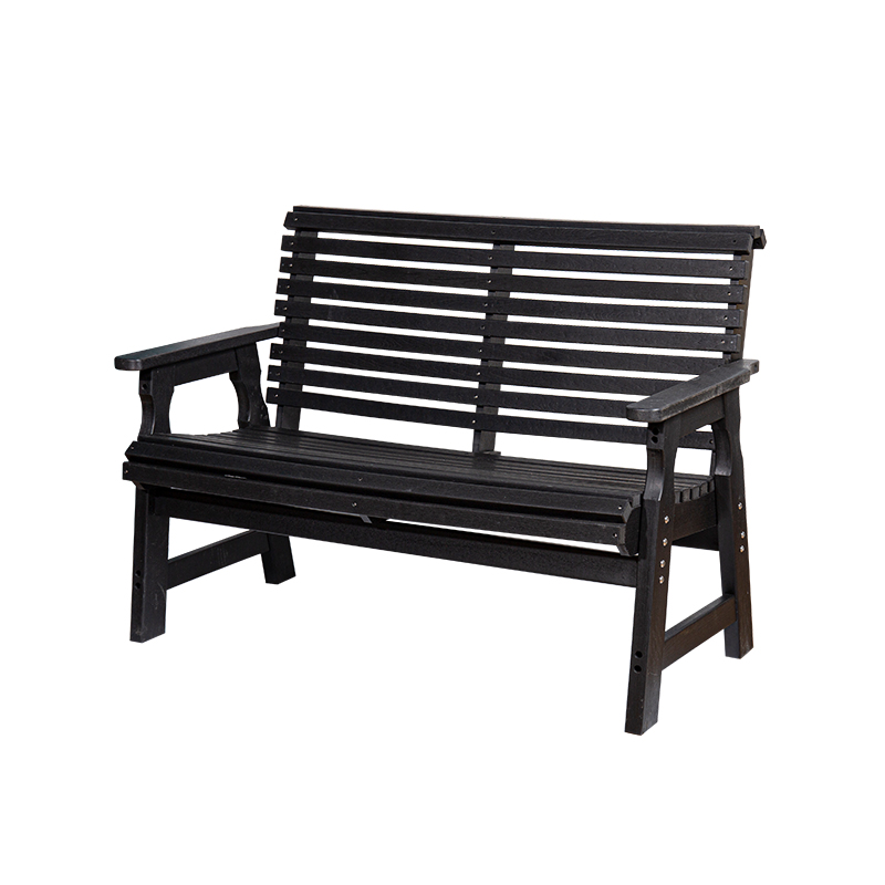 Bancă cu planeur în aer liber HDPE pentru orice vreme, cu design cu șipci