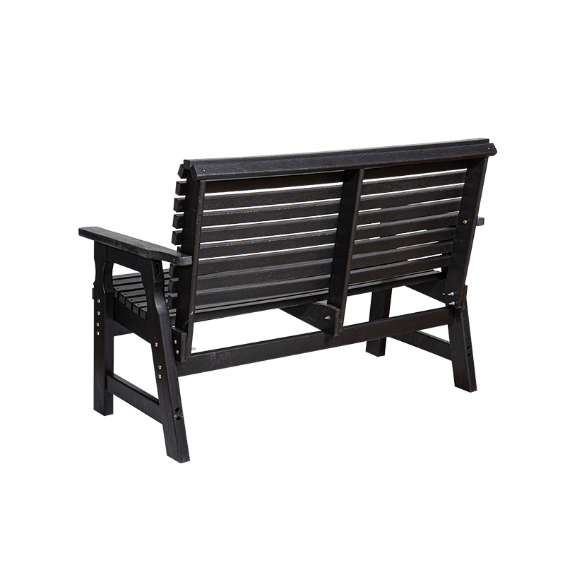 Bancă cu planeur în aer liber HDPE pentru orice vreme, cu design cu șipci