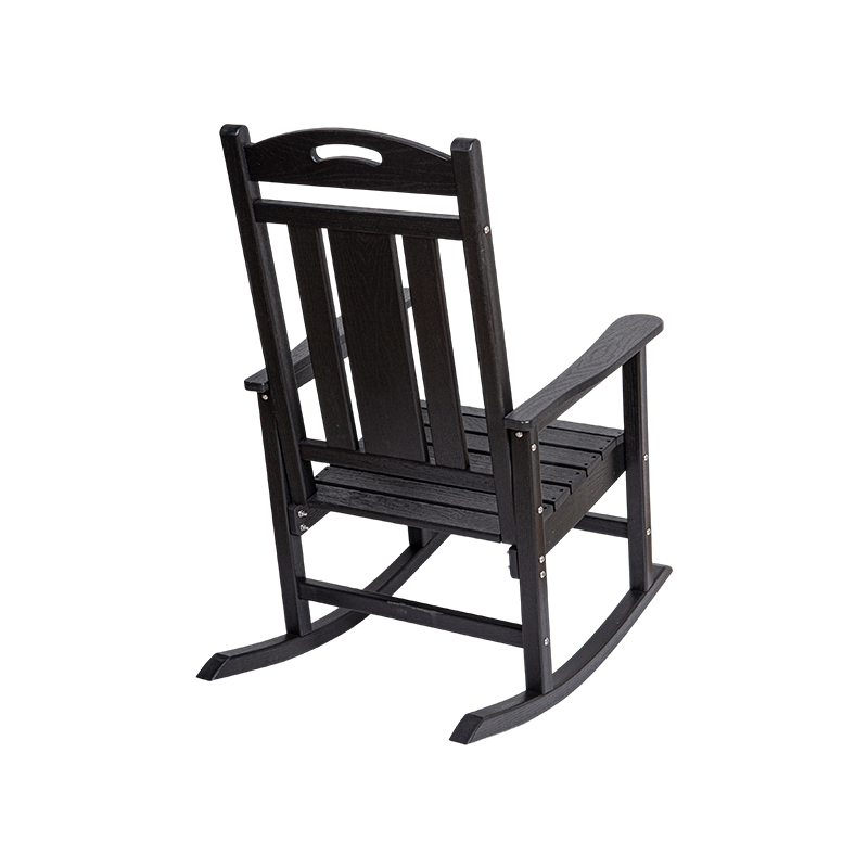 Scaun balansoar de terasă negru reciclat HDPE