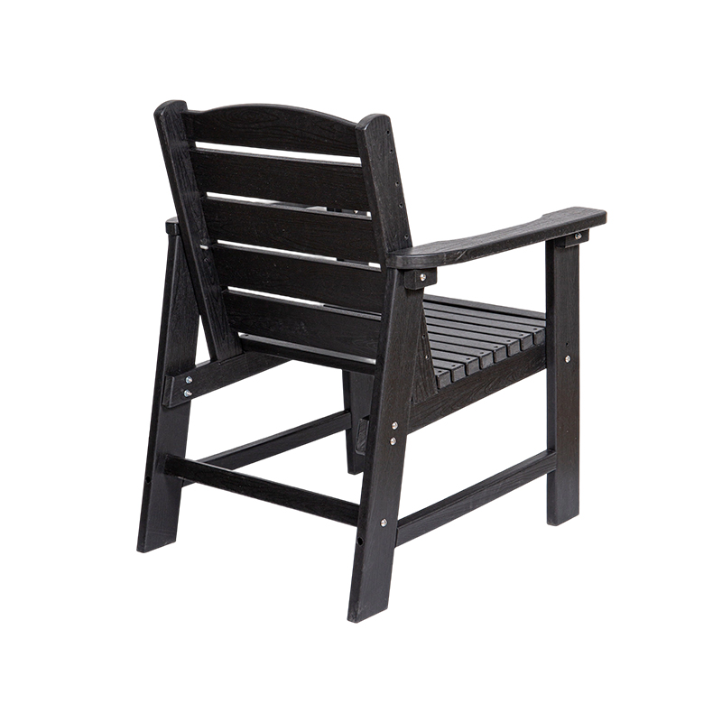 Set modern de sufragerie din HDPE negru din 5 piese pentru utilizare în aer liber