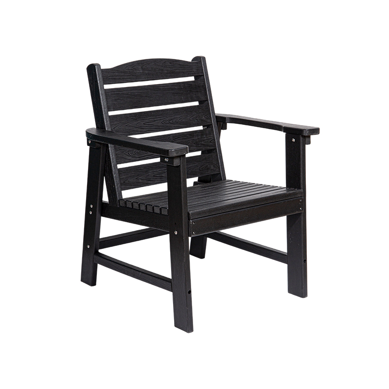 Set modern de sufragerie din HDPE negru din 5 piese pentru utilizare în aer liber