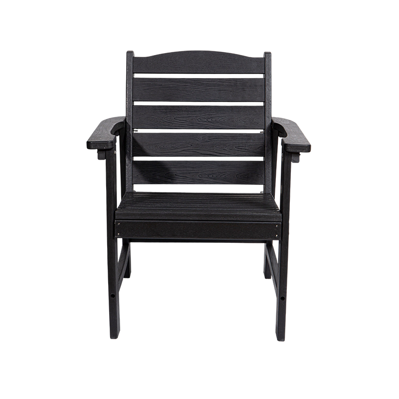 Set modern de sufragerie din HDPE negru din 5 piese pentru utilizare în aer liber