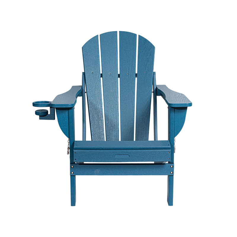 Scaun Adirondack HDPE bleumarin cu feronerie din oțel inoxidabil